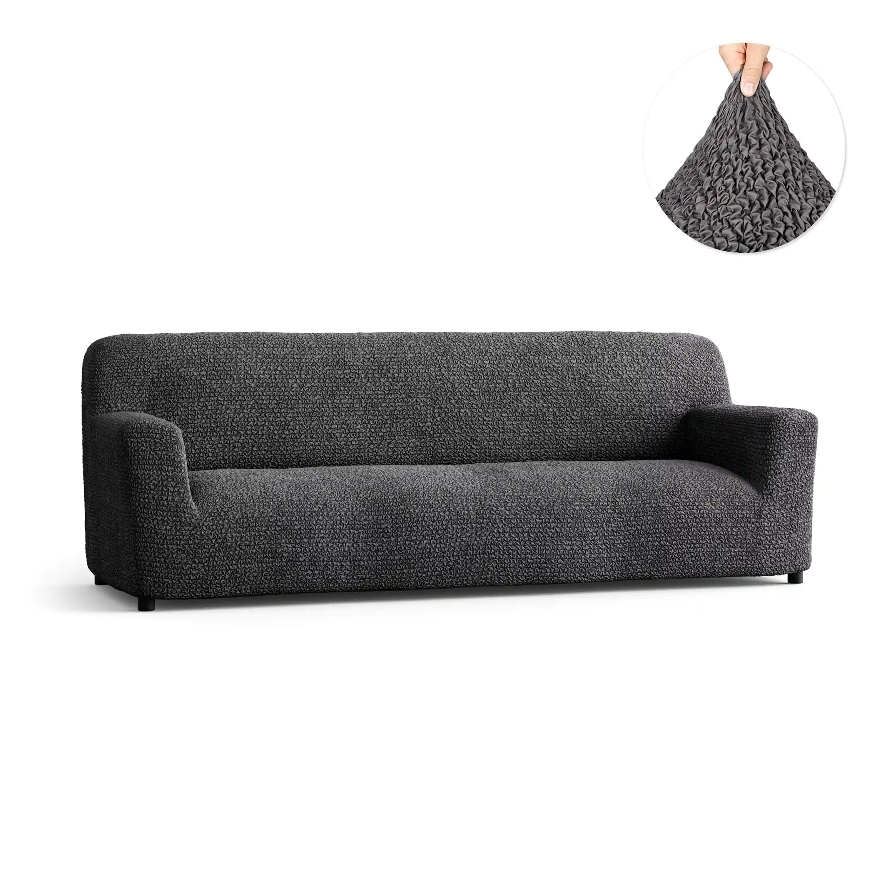 4 Seater Sofa Cover - Charcoal, Microfibra Collection